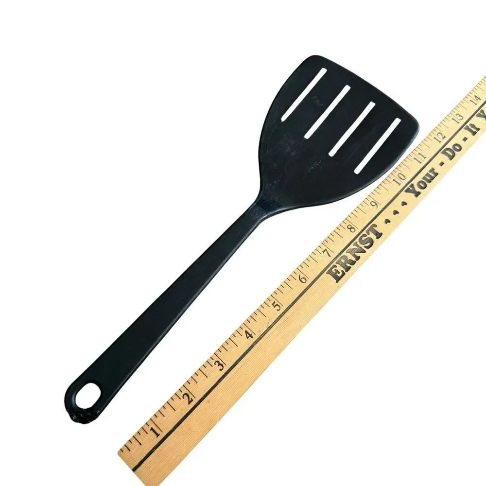 Vintage Tailor Made 4 Slot Spatula Turner Flipper‎ Nylon Plastic Black